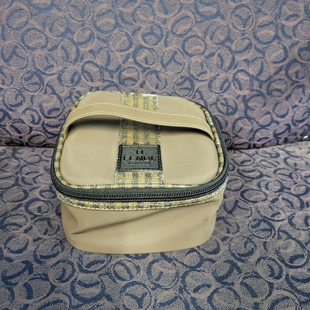 Vintage Fendi Complemento Brown Nylon Vanity Case..w/COA
